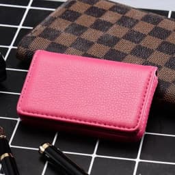Sized Stitched PU Leather Credit High Quality Card Holder Visiting Business Card Case Wallet with Magnetic Shut for Men & Women