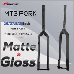 Java 3K Carbon MTB Fork,Straight Tube 100/110mm TA Thru Axle,26/27.5/29in MTB Bicycle Fork