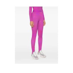 Tummy Control Leggings High Waisted Women Solid Color Stretchy Moon Print Ice Silk Retro Versatile Pants