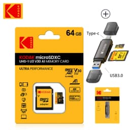 KODAK 100% Original Micro SD Card 16GB 32GB 64GB 128GB 256GB Microsd Memory Card Class10 SDXC U3 4K TF Card for Drone Phone