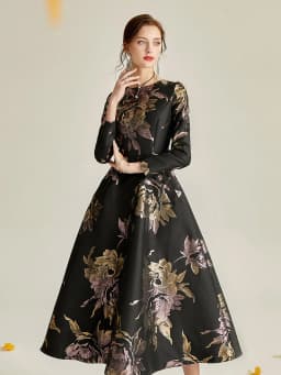 DEVCHATA Women's Casual Summer Jacquard Maxi Dress Boho Floral Party Evening Elegant Long A-Line Dress
