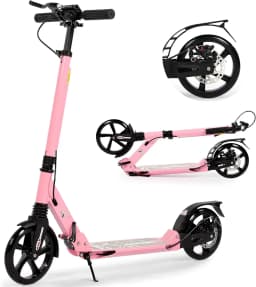 Kick Scooter for Teens & Adults, 200mm Big Wheels for Adults with Disc Brakes, Adult Scooter with Carry Strap