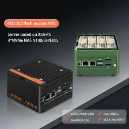 Topton 6-Bay NAS Mini PC Intel I3 N305 N150 N100 4xNVMe 2xSATA3.0 Firewall Box Computer 2x2.5G LANs 2xHDMI2.0 Homelab Server