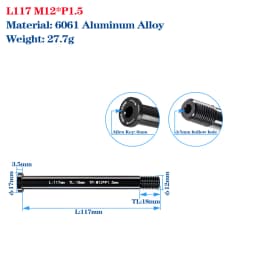 Thru Axle Skewers For MTB Road Bike Frame Fork High Strength M12/M15 Shaft Skewers For 100/110/142/148 Frame Fork Thru Axle Hub