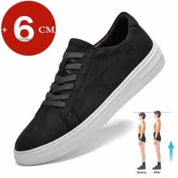Breathable Outdoor Elevator Sneakers Men Shoes PU Leather Height Increasing Casual Shoes Walking Footwear Men Lift Sports Shoes