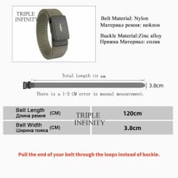 New Metal Automatic Buckle Nylon Tactical Belts For Men Adjustable Trousers Waistband Outdoor 3.8cm Width Sports Belt Quick Dry