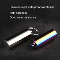 Stainless Steel Waterproof Pill Bottle Mini Pill Box Portable Pill Bottle Sealed Warehouse Outdoor Portable Equipment