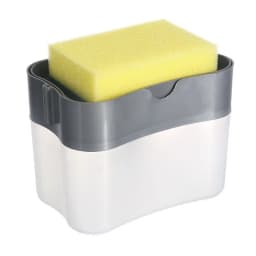 1 For Household Kitchen 2 In 1 Pressing Soap Liquid Box, Easy To Replenish, Durable, For Sponge, Dish Cloth, Pot Brush, Black