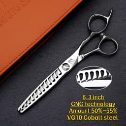 MURASAKI 6 inch Professional CNC Thinning Scissors,Made by Japanese VG10 Steel Barber Scissors,Top-level Hair Cutting Machine