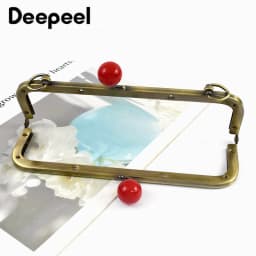 1/2Pcs 20cm Metal Pearl Head Handle Embossed Bag Kiss Clasp Handbag Frame Lock Buckle Purse Replace Handles DIY Accessories
