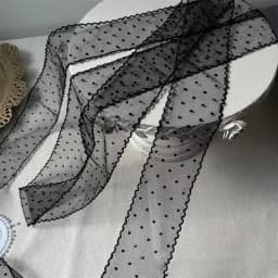1yard Black and White Lace 55mm Fine Mesh Wave Ribbon Ribbon Decoration Handmade Headdress Hair Accessories DIY Material Bow