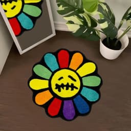 VIKAMA Gothic Sunflower Non-Slip Floor Mat Absorbent Bathroom Living Room Bedroom Bedside Carpet Home Decorative Rug