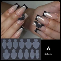 Dual Nail Forms Mould French Sticker Reusable Soft Silicone Pads for Nail Mold Gel Extension Quick Building Manicure Tools