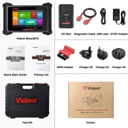 VIDENT ISmart810 Car Diagnostic Tool Topology Map Scanner Bidirectional Scan Tool ECU Coding Key Programming 40 Resets