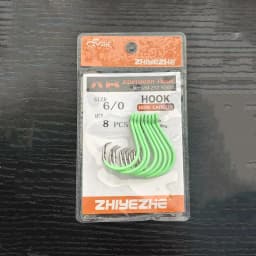 ZYZHE  Luminous Circle Fishing Hook 10 Sizes 4-10piece Hawksbill Hook Saltwater Freshwater Hooks for Tuna, Catfish, Bass Fishing