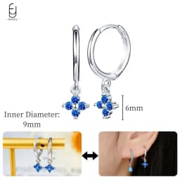 925 Sterling Silver Needle Exquisite Turquoise Silver Earrings for Women Blue Crystal Geometry Pendant Earrings Luxury Jewelry