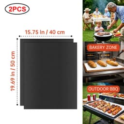 BBQ Grill Mat Non-stick Reusable Heat Resistant Extra Thick Pad Oven Liners Baking Mats Easy Clean Kitchen Outdoor Barbecue Tool