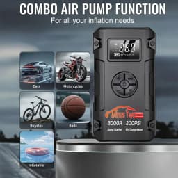 Professional Car Jumpstarter Multifunction 12v Battery Booster Super Compressor Power Bank Jump Starter Air Pump