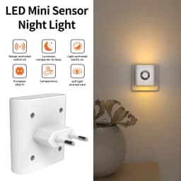 Motion Sensor LED Night Light 220VAC EU Plug Wall Lamp Warm White Ambient Lights for Bedroom Bathroom Hallway Staircase Corridor