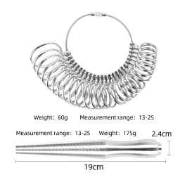 PHYHOO Russian Metal Ring Sizer Set Measuring Ring with Rings Mandrel Sizer Finger Sizing Measuring Stick Ring Jewelry Tools Set