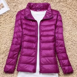 Women's Ultralight Thin down Jacket Quilted Coat Hooded Lightweight Silk Fiber Fill Fall Fashion Ladies' Premium Clothing