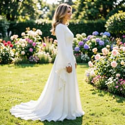 Eightale Arabic Wedding Dresses V-Neck 3D Lace Mermaid Muslim Buttons White Ivory Customized Bridal Gowns