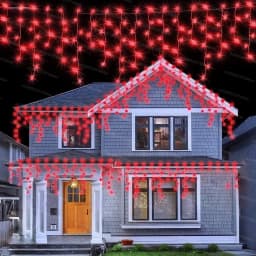Holiday Icicle String Lights 3.2M 8 Modes Garden Yard Patio Window Roof Eaves Decor Warm White Multicolor Christmas Party Home