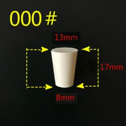 000#-20# Laboratory Rubber Plug Bungs Flask Tapered Tube Solid White Alkali-resisting Lab Push-In Sealing Plug