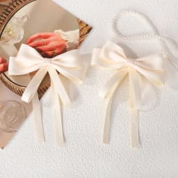 LOVEKIKI 2PCS Elegant Double Layer Ribbon Bows Hair Clip for Girl Boutique Headwear Hairgripes Long Tassel Ponytail Hairclip