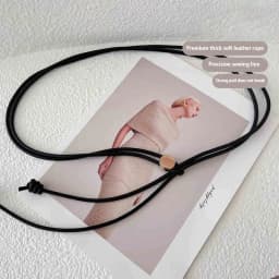 1pcs New Style Soft Leather Cord Thin Waist Belt for Women, Summer Dress Shirt Decorative Versatile Long Waist Cord Fashionable