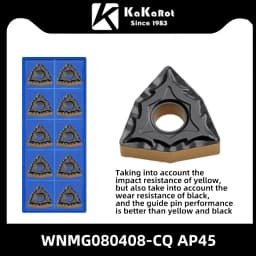 Kakarot Carbide Insert WNMG080404-CQ AP45 WNMG 080408-TM Turning Tools Rough machining CNC Lathe Cutter 10pcs Blade Plate