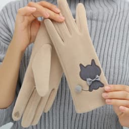 Women Autumn Winter Keep Warm Touch Screen Cute Lovely Sweety Cartoon Cat Drive Cycling Soft Gloves Elasticity Windproof