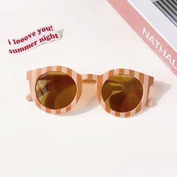 2025 New Kids Cute Checker Panel Color Round UV400 Sunglasses Baby Girls Outdoor Sun Protection Sunglasses Children Sun Glasses