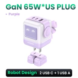 UGREEN 65W GaN Charger Uno Robot Design PD Fast Charger PPS PD3.0 for iPhone 17 16 15 Fast Charge for Xiaomi Laptop Macbook Pro