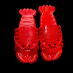 Unique Non-Slip Lobster Slippers PVC Soft Sole Slides Sandals Funny Beach Wear Shoes Cartoon Shrimp Slippers Seaside