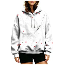 Women Fall And Winter Hoodie With Pet Pouch Oversized Pocket Colorful Print Sweatshirt For Dogs And Long Length Zippe Hoodie
