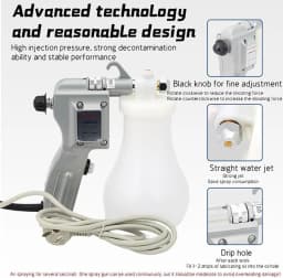 Electric Textile Spot Cleaning Gun, Textile Spray Gun with Pressure Adjustment Function, High-Pressure De-Spotting Gun