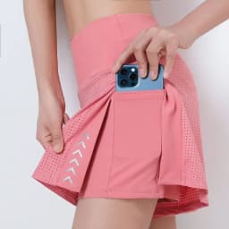 SEAHAING Stylish Breathable Mesh Print High Waisted Women's Sporty Quick-dry Fake Two-kilter Skirt