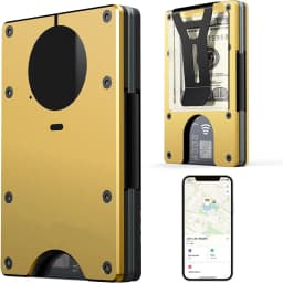 Smart Metal Wallet with Built-in Find My Tracker (iOS Only) RFID Blocking 12 Card Capacity Removable Cash Clip