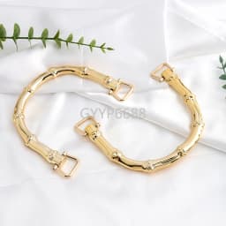 2/6/14PCS Black,light gold Acrylic Bamboo Handles With Lock U Shape Bag Strap For Replacement Handbag Shoulder Gift Accessories