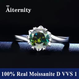 Classic 6 Prong Diamond Ring D Color 1ct Moissanite VVS Round Cut Lab Diamond Ring for Women Engagement Wedding Band Jewelry