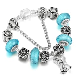 2024 Trendy Silver Cokor Love Key Charm Bracelet With Murano Glass Beads Bracelets For Women Wife Jewelry Pulseras Dropshipping