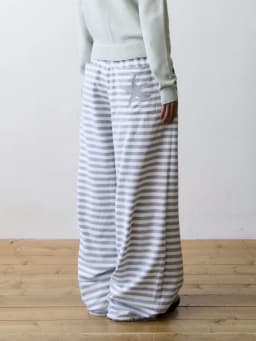 Unique SEI Street Style Korean Lazy Star Embroidery Striped Sweatpants Casual Slimming Sports Long Trousers for Women