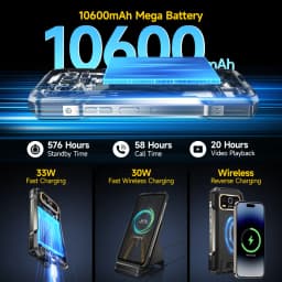 Ulefone Armor 27T+ 4G THERMAL BY FLIR® Rugged Phone 10600mAh Up to 24GB+256GB 6.78"FHD 120Hz Night Vision Android 15 Smartphone