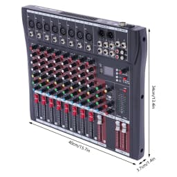 8 Channel Professional Mixer Sound Board Console Desk System Interface Digital USB Computer MP3 Input Phantom Power Stereo