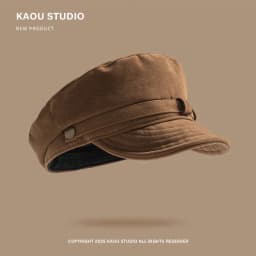 Japanese Solid Color Retro Suede Flat Top Painter Hat Autumn and Winter Men's and Women's British Casual Temperament Newsboy Cap