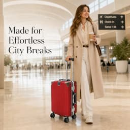 20" Carry On Suitcase Airline Approved, PC Hard Shell Luggage With Aluminum Frame, Spinner Wheels, Built-In Cup Holder, Travel Travel Suitcase