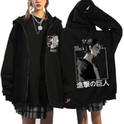 Anime Attack on Titan Final Season Zip Up Hoodie Shingeki No Kyojin Y2k Zippper Jackets Sweatshirts Eren Yeager Mange Streetwear