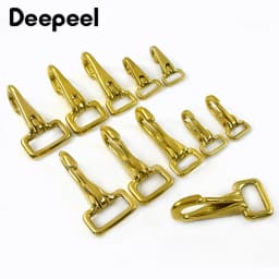1-5Pcs Solid Brass Hook Buckle Carabiner Trigger Clip Snap Clasp Bag Strap Dog Collar Key Chain Buckles DIY Hardware Accessories