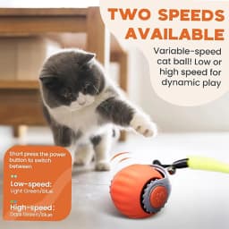 Interactive Cat Toy Ball Automatic Rolling Pet Toy USB Rechargeable Jumping Ball with Wagging Tail Smart Suitable For Cats Puppy